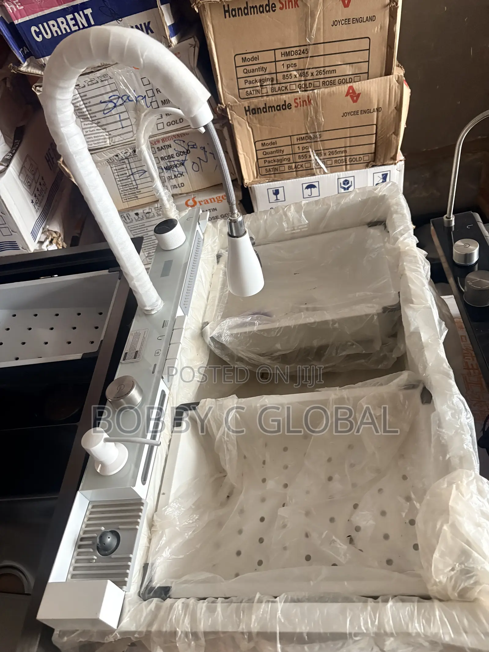 Pure White Luxury Multifunction Piano Handmade Kitchen Sink