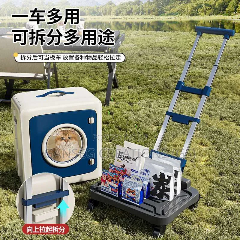 Goingout Pet Trolley Case Portable Breathable Suitcase With Pulley Dog