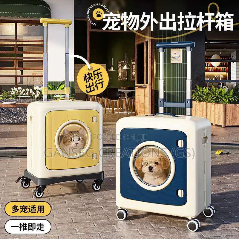 Goingout Pet Trolley Case Portable Breathable Suitcase With Pulley Dog