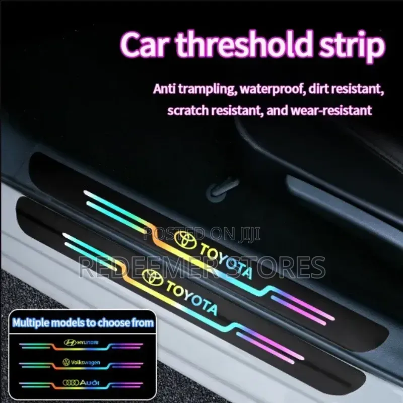 Car Door Sill Sticker Colorful Reflective Anti Scratch Protector