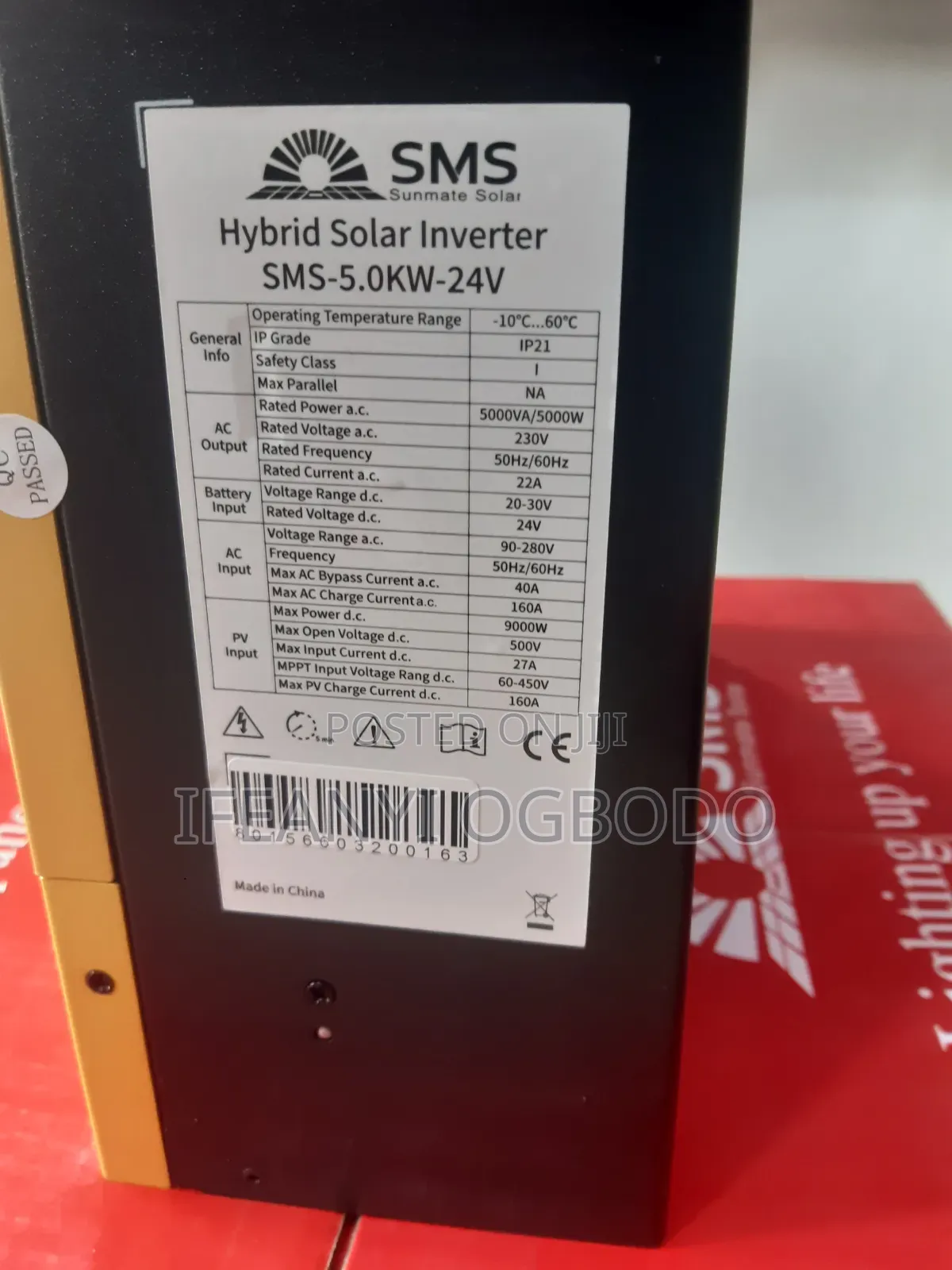 SMS Solar Inverter 5kva 24v Hybrid