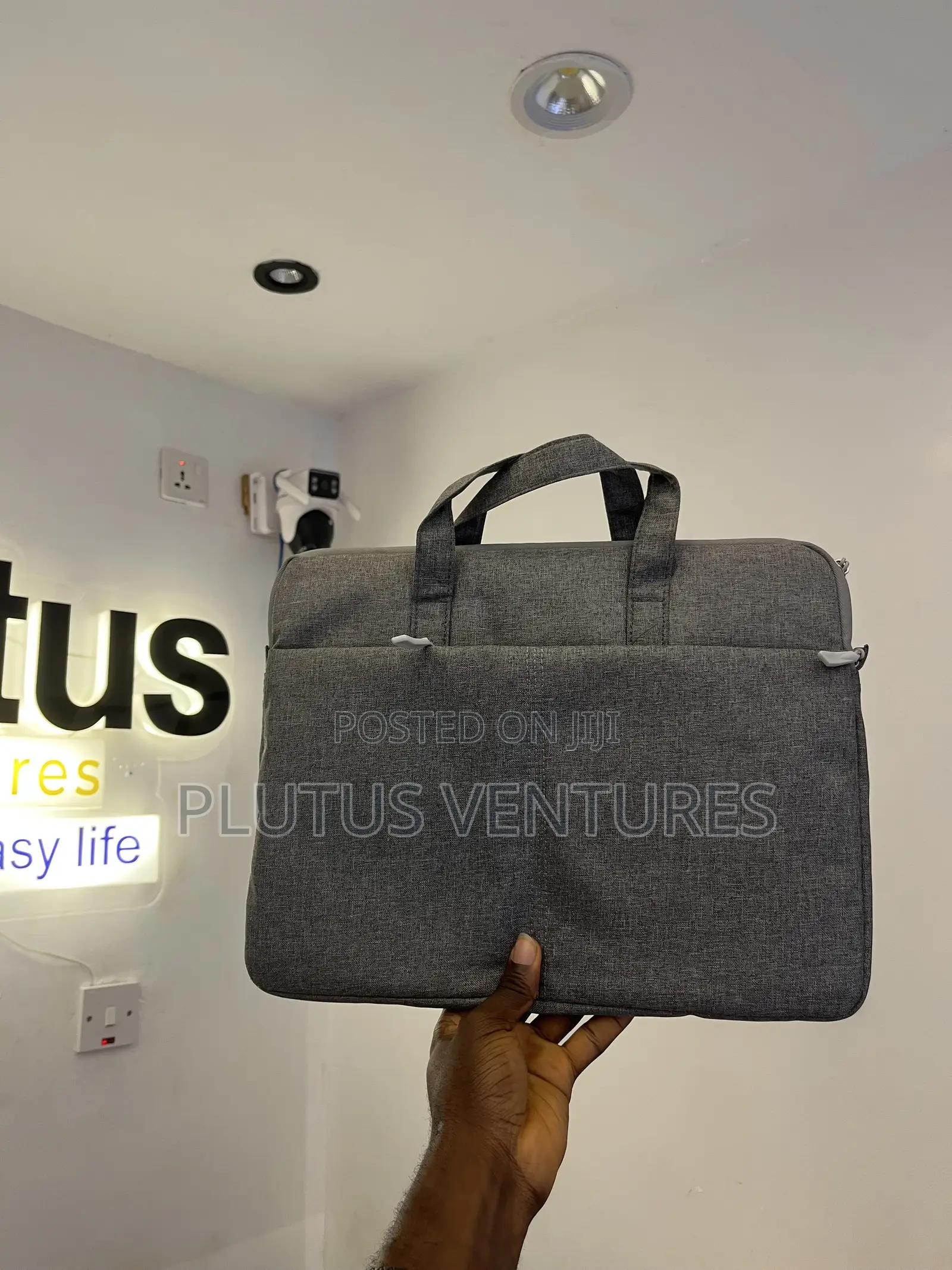 Gray Laptop Bag With Hand