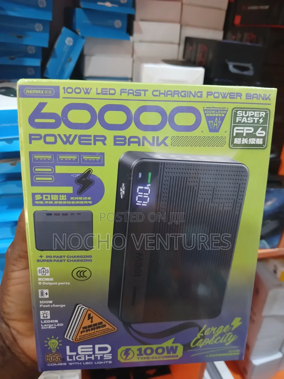 Remax 60000mah Fp-6 100w Led Fast Charging Power Bank
