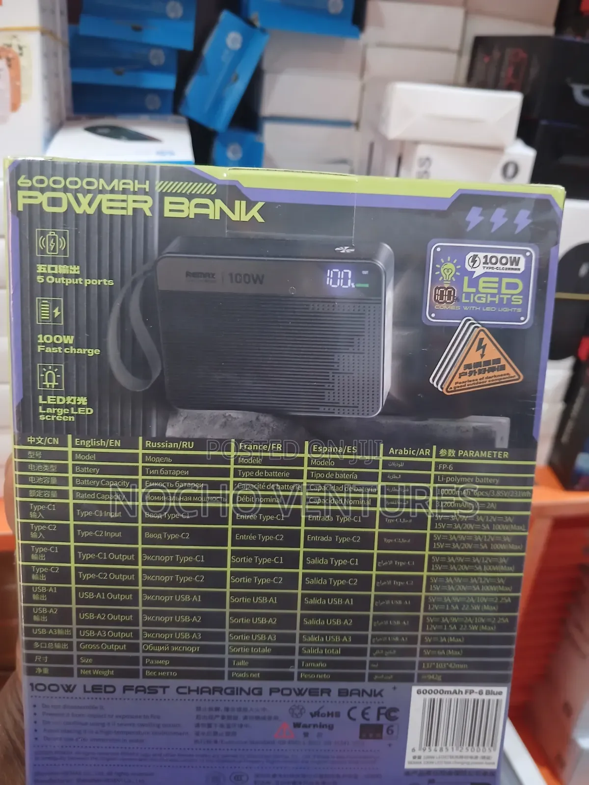 Remax 60000mah Fp-6 100w Led Fast Charging Power Bank