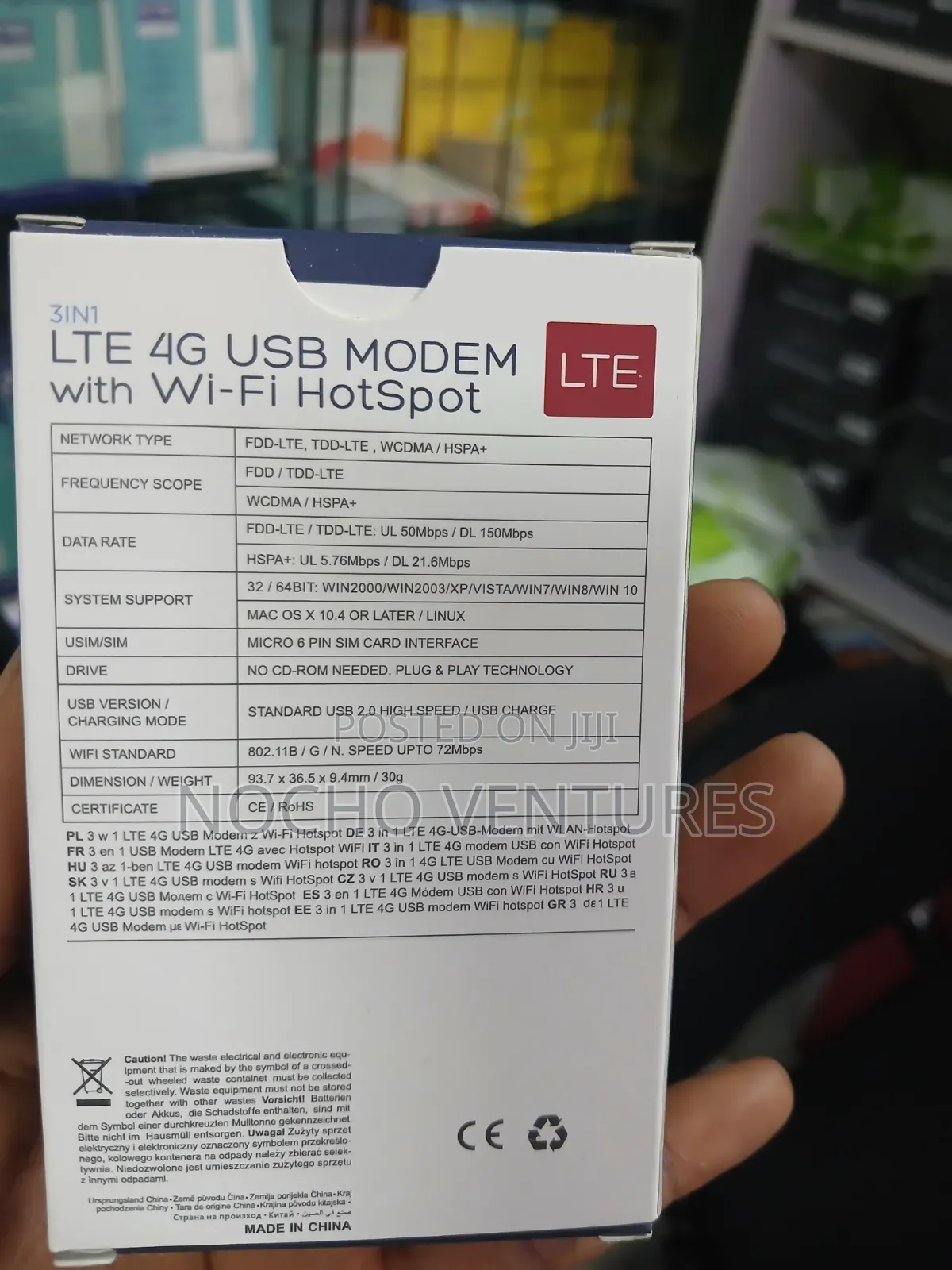 LTE 4G USB 3 in 1 Modem With Mifi Hotspot