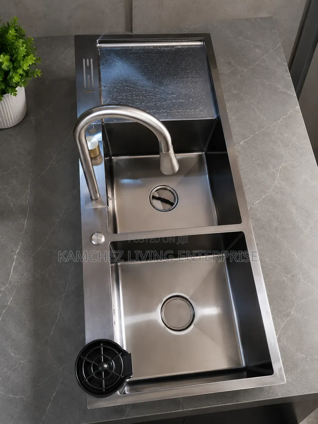 Premium Double-Bowl Single Tray Hand Made Kitchen Sink