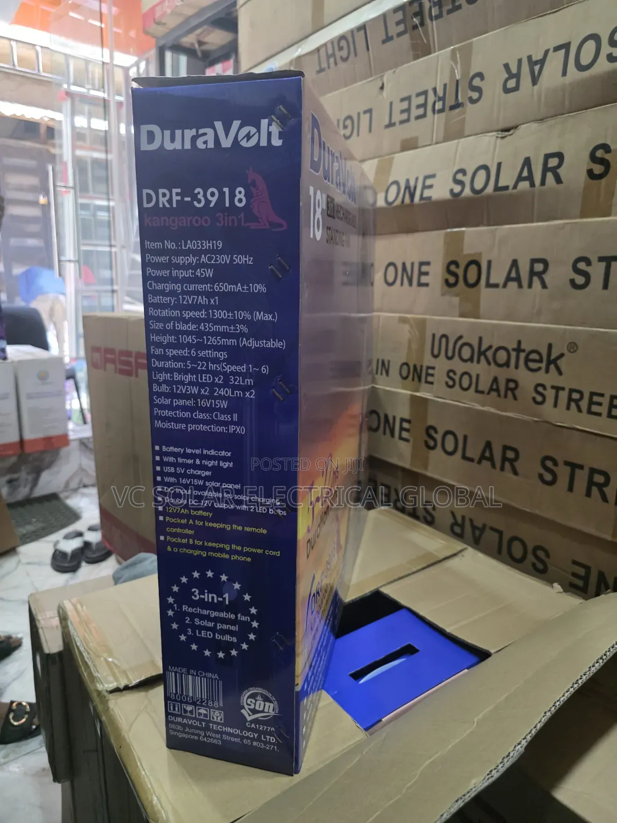 Duravolt 18” Rechargeable Standing Fan (4-in-1) – Super Durable!