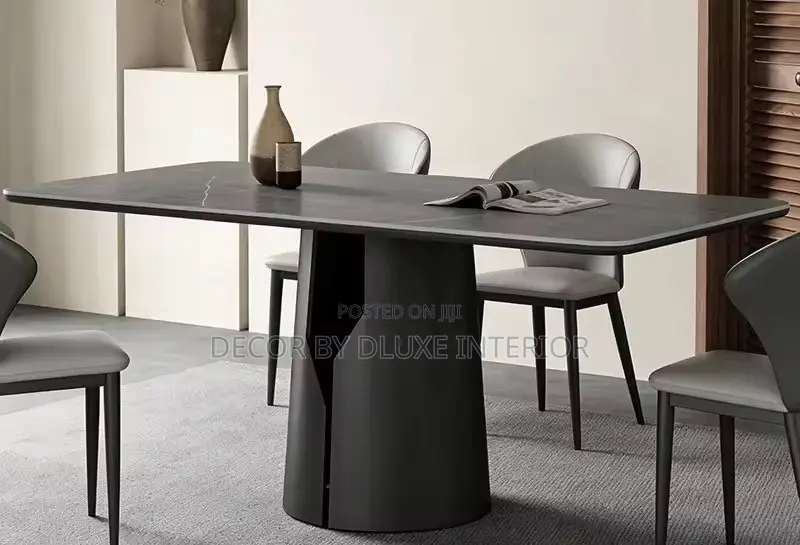 Italian Luxury Matte Rock Slab Dining Set