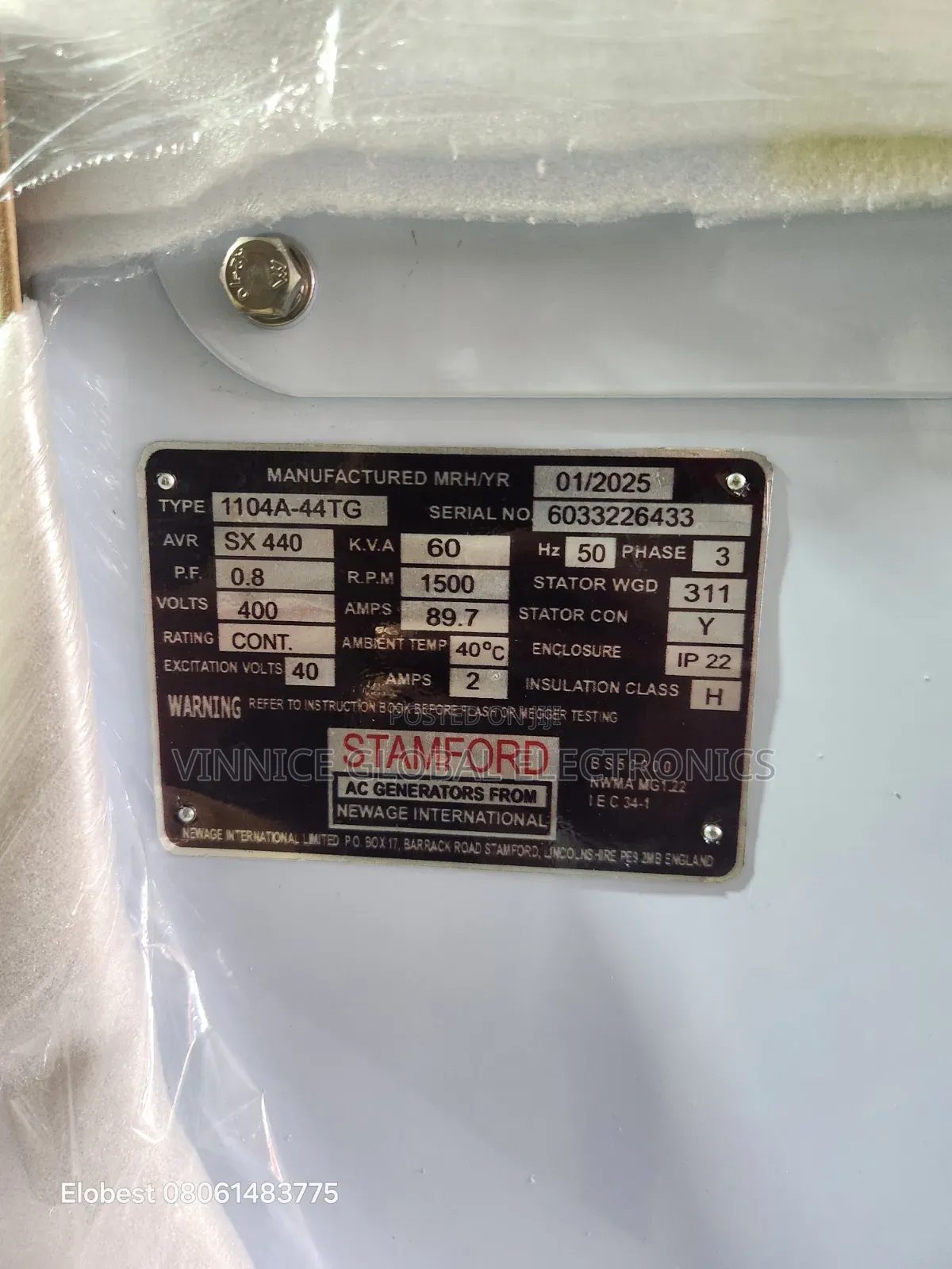 60kva Perkins Diesel Soundproof Generator With 5 Years Warranty New