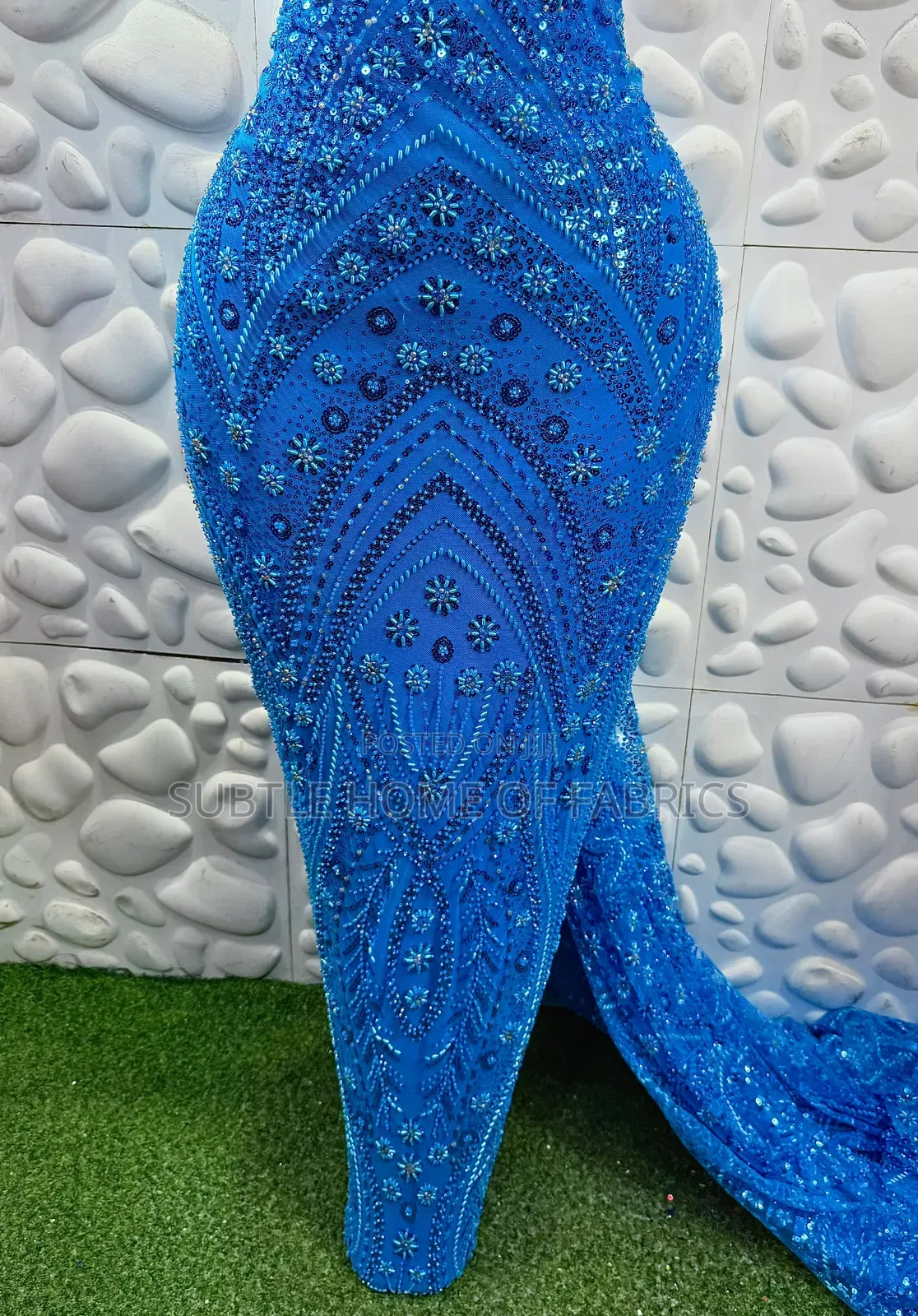 Quality Full Beaded Lace in Blue, Gold, Green, Red, Peach for Asoebi