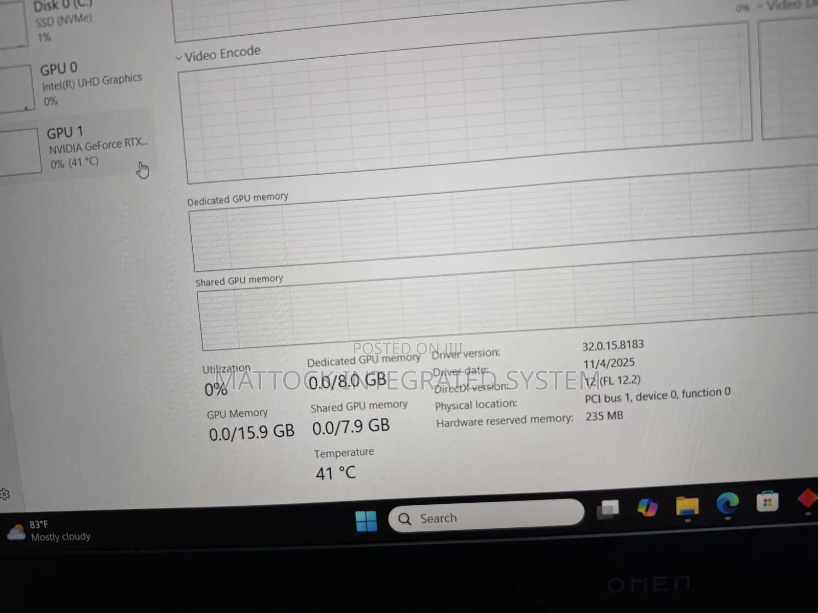 Laptop HP Omen 16 16GB Intel Core i7 SSD 1T