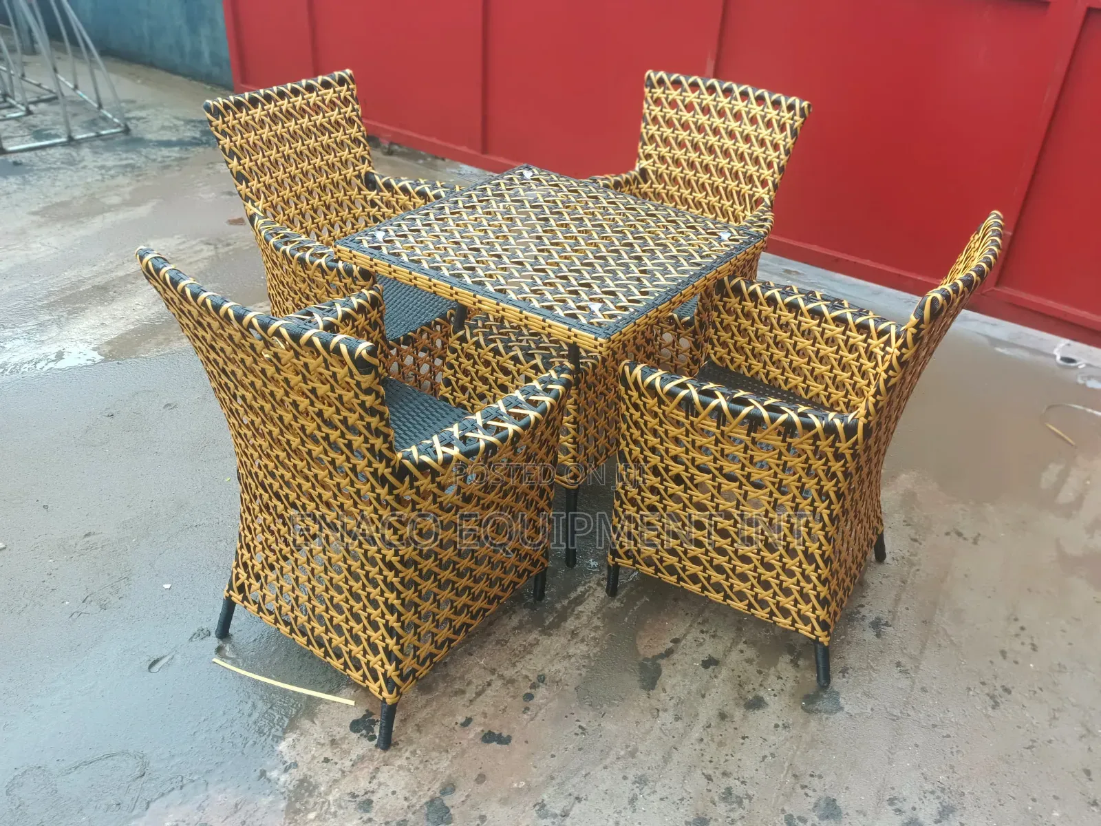 Quality Rattan Chairs With a Table Glass