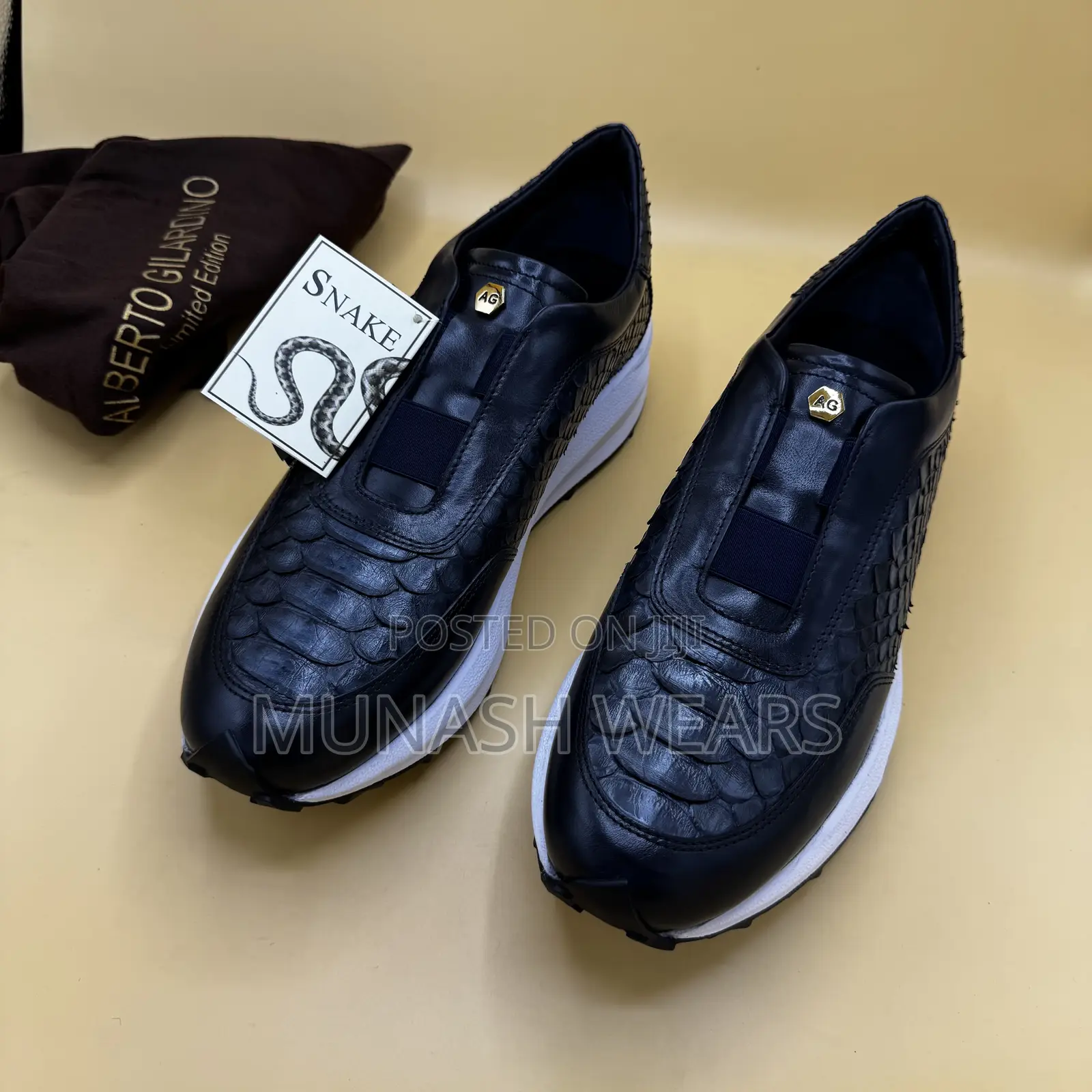 Italian Alberto Snake Skin Leather Shoe 40-46 Available