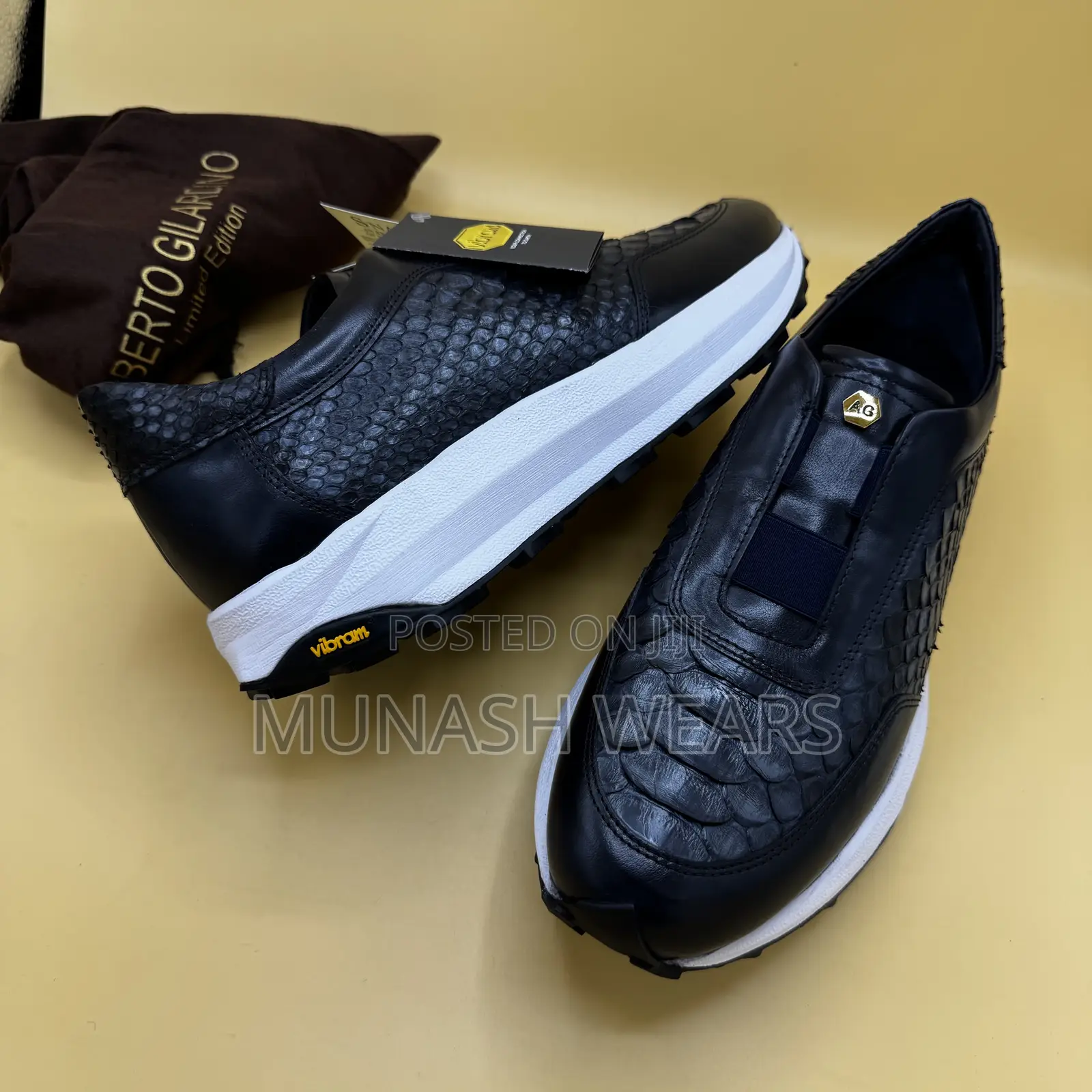 Italian Alberto Snake Skin Leather Shoe 40-46 Available