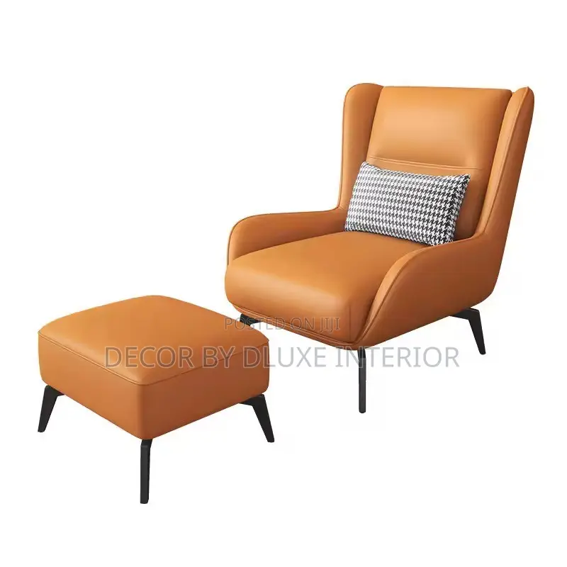 Relaxing Modern Leather Comfortable Sofa With Foot Rest