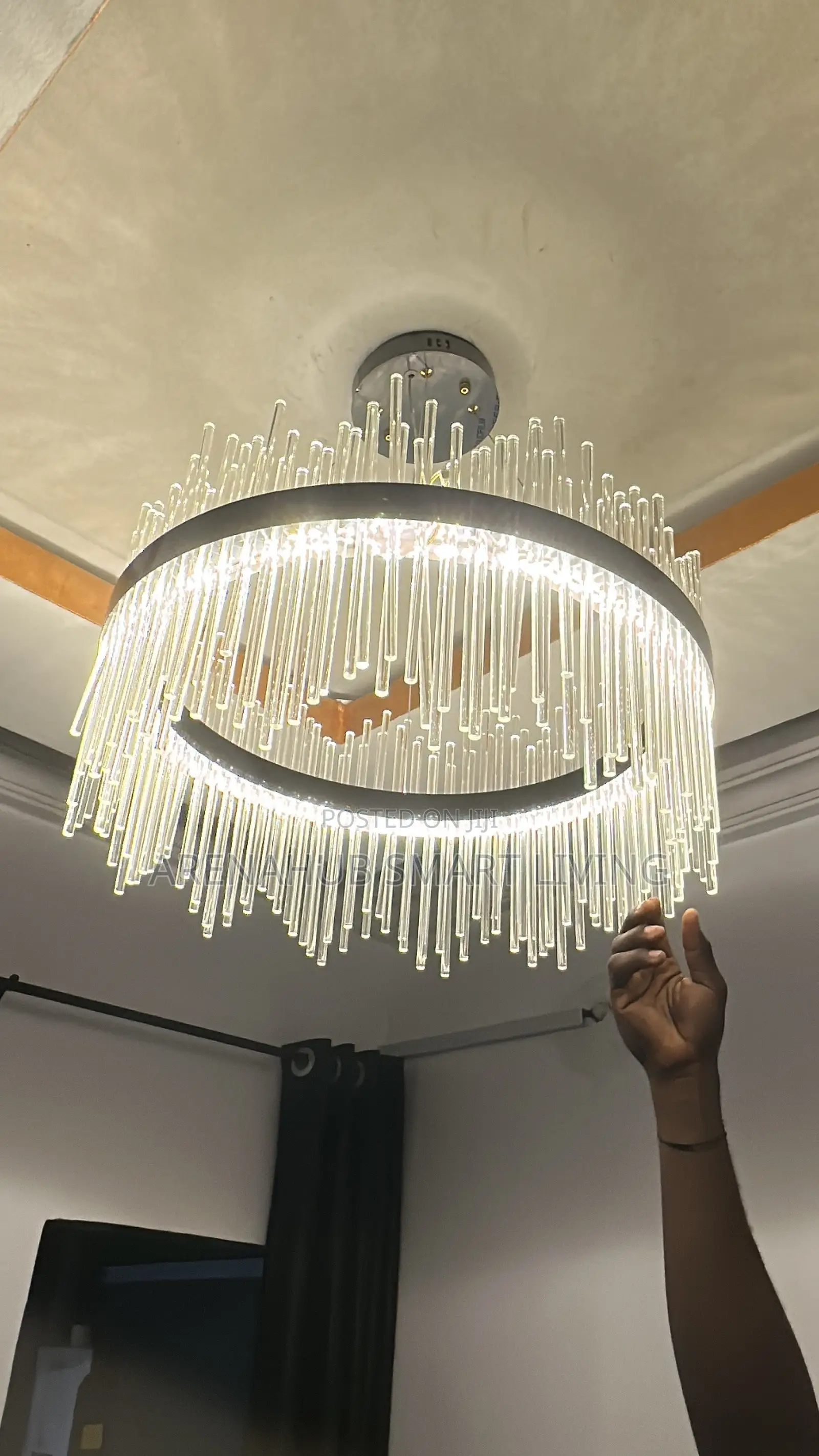 Luxury Crystal Ring Chandelier Gold LED Pendant Ceiling Light