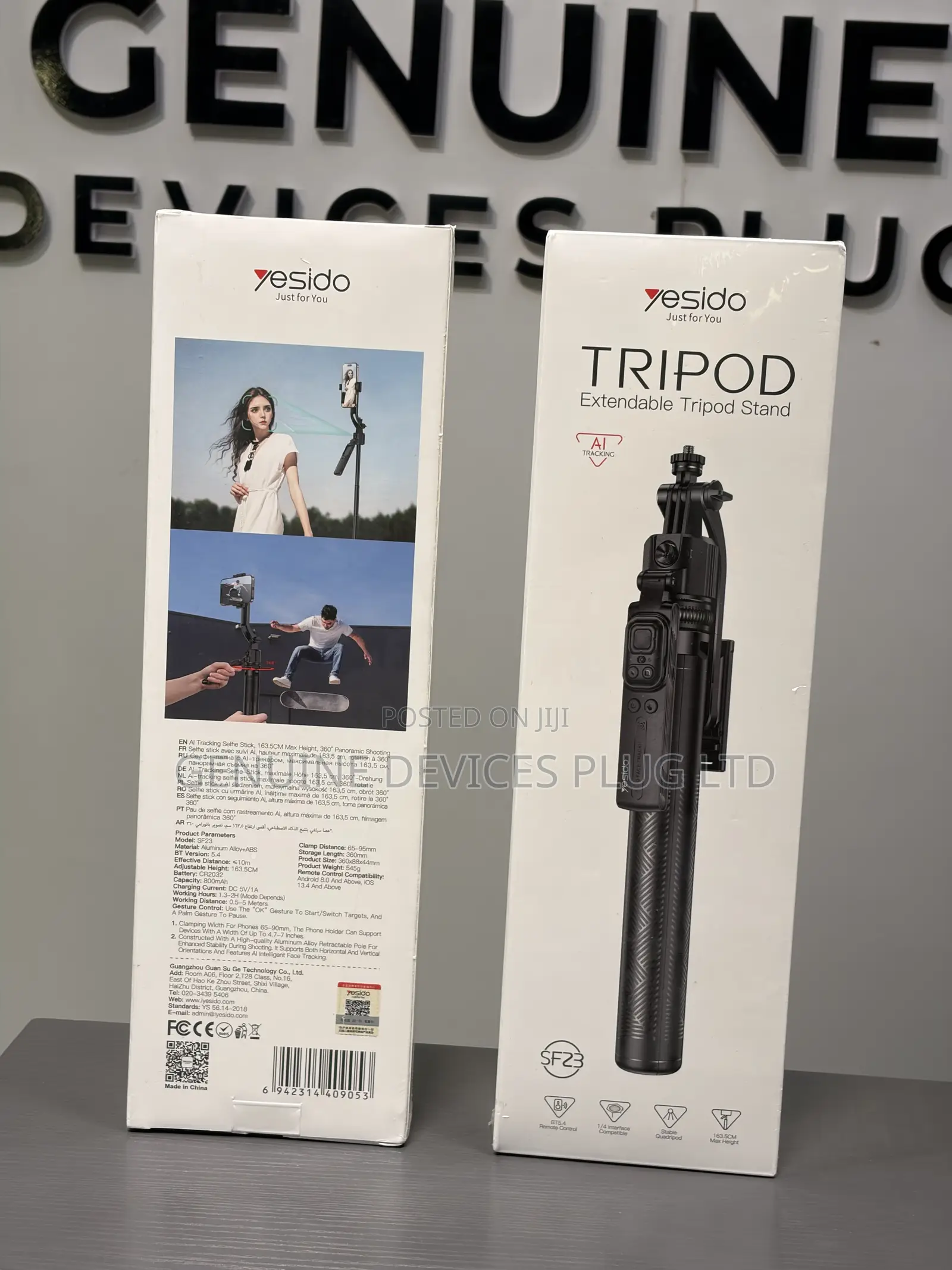 AI Intelligent Face Tracking Aluminum Alloy Pole Tripod Selfie Stick