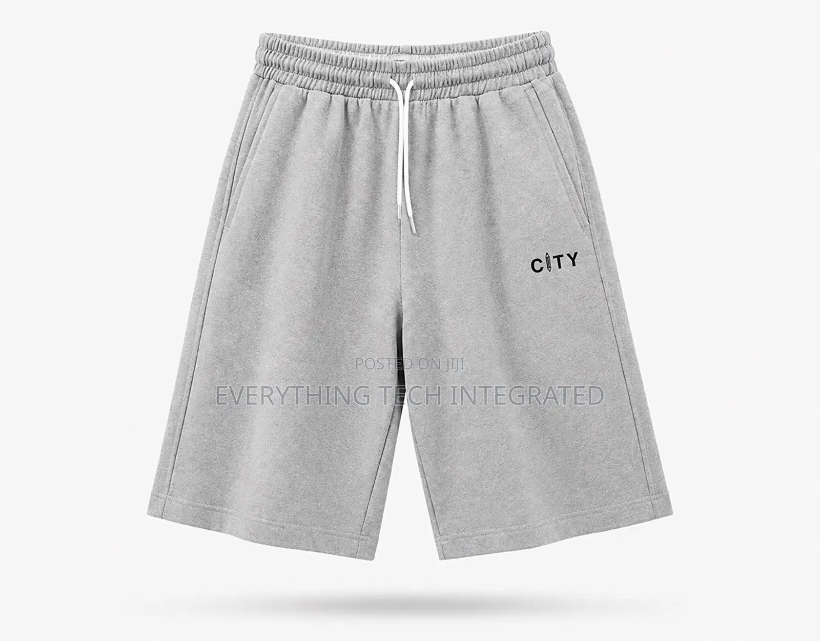 Loose Heather Black/Grey Drawstring Sweat Shorts