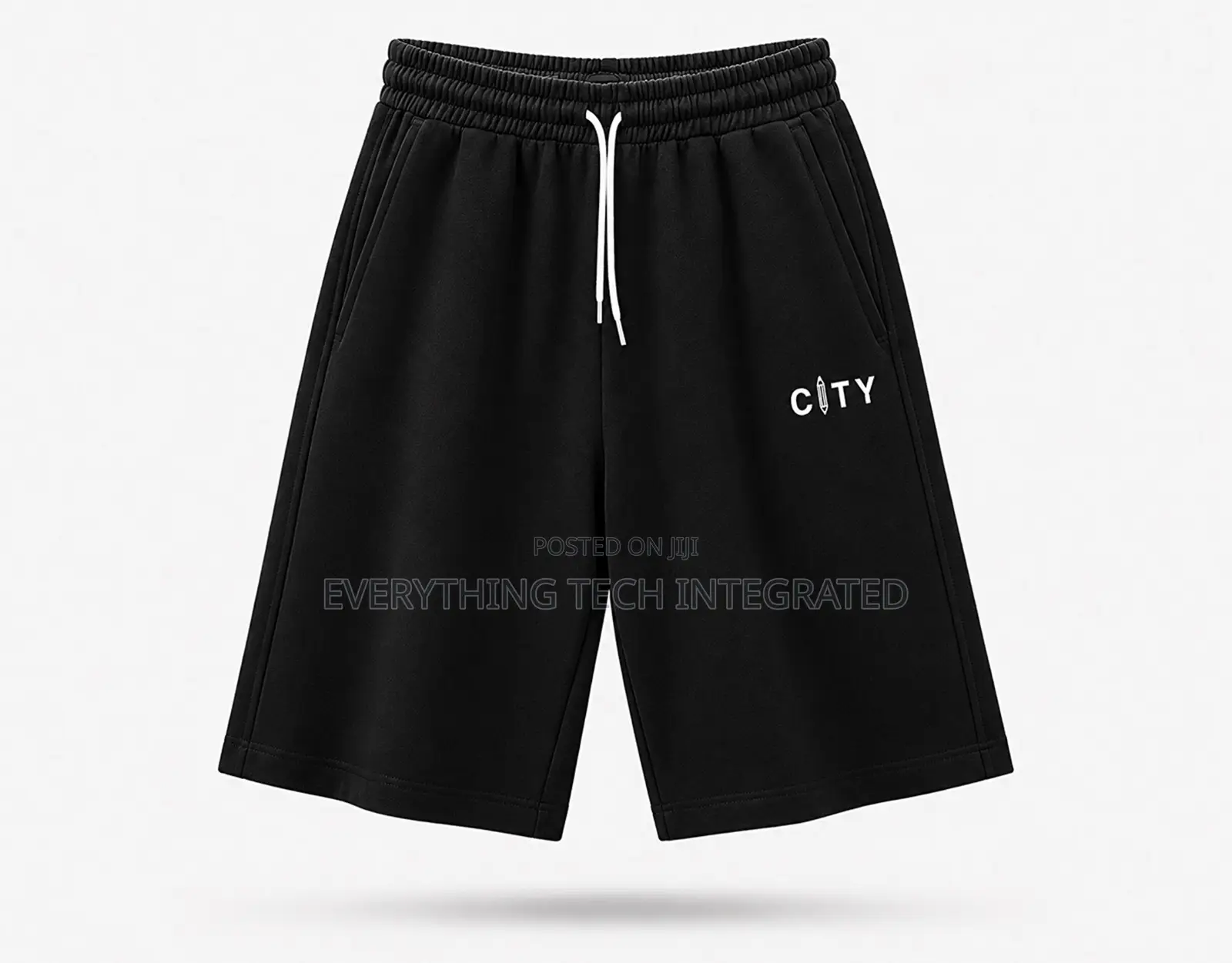 Loose Heather Black/Grey Drawstring Sweat Shorts