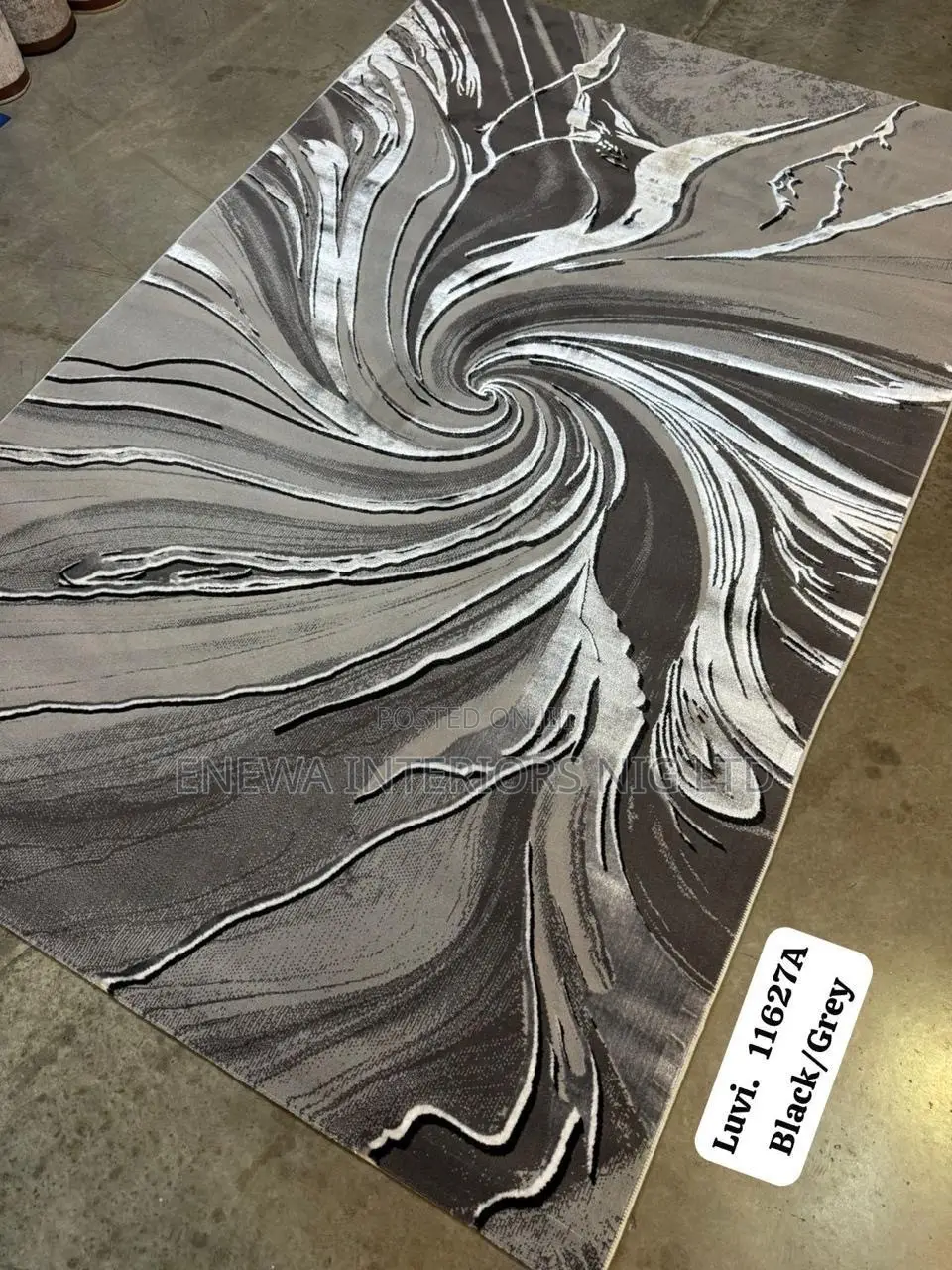 8by11ft Grey and Black Color Rug Carpet