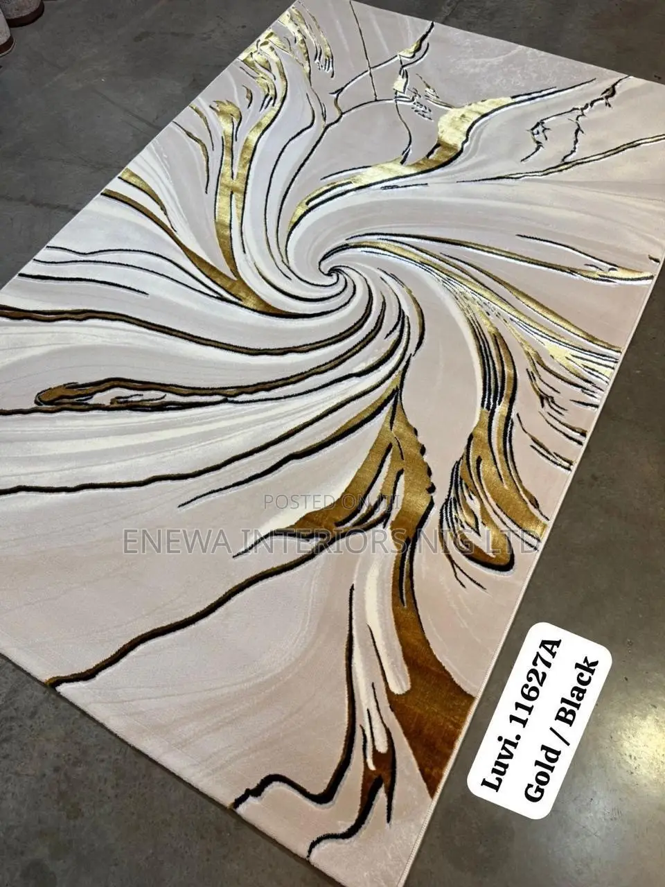 8by11ft Beige and Gold Colored Center Rug Carpet