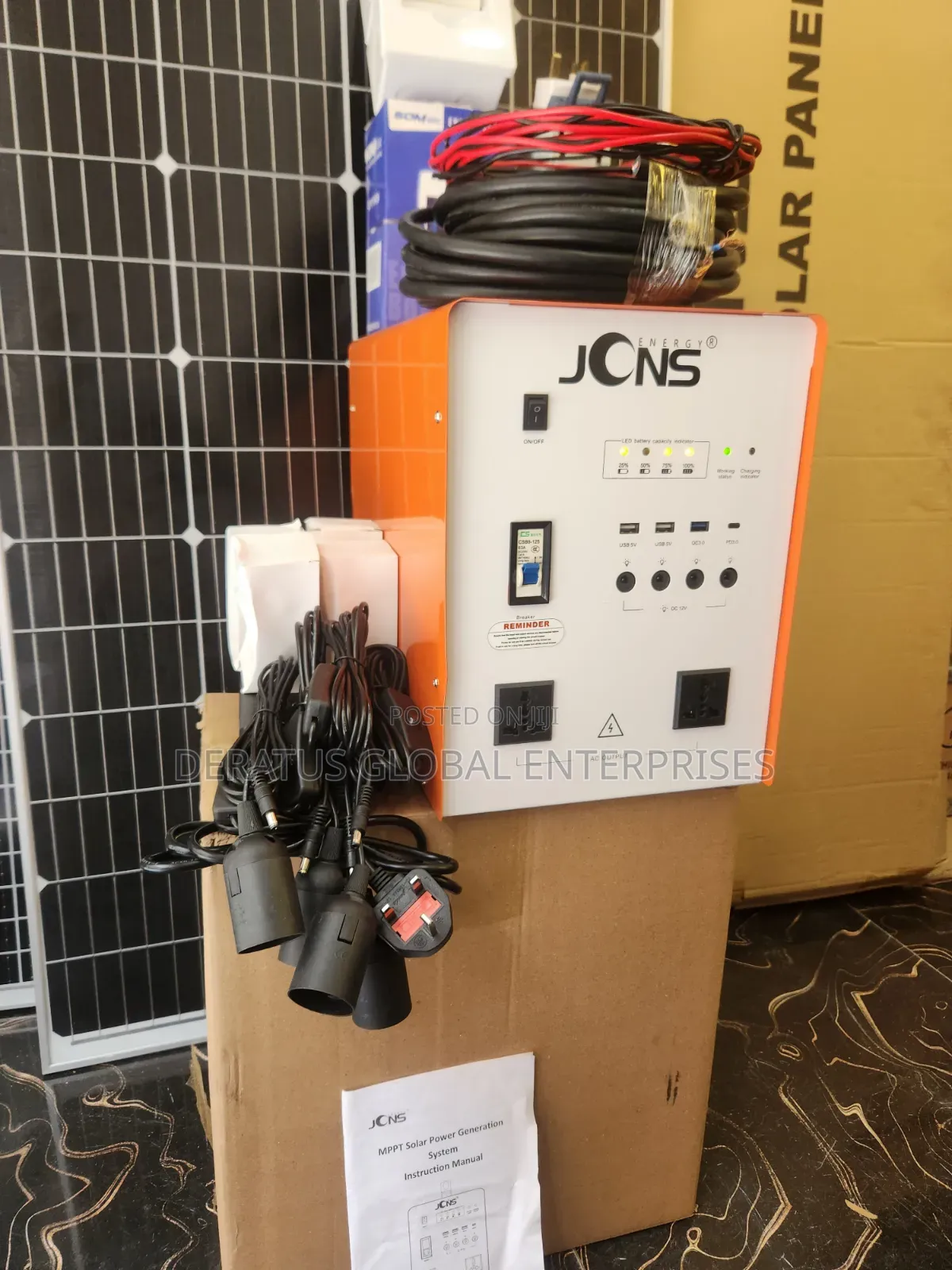 JCNS 1000W Solar Generator 1kWh Lithium Battery + 200W Panel