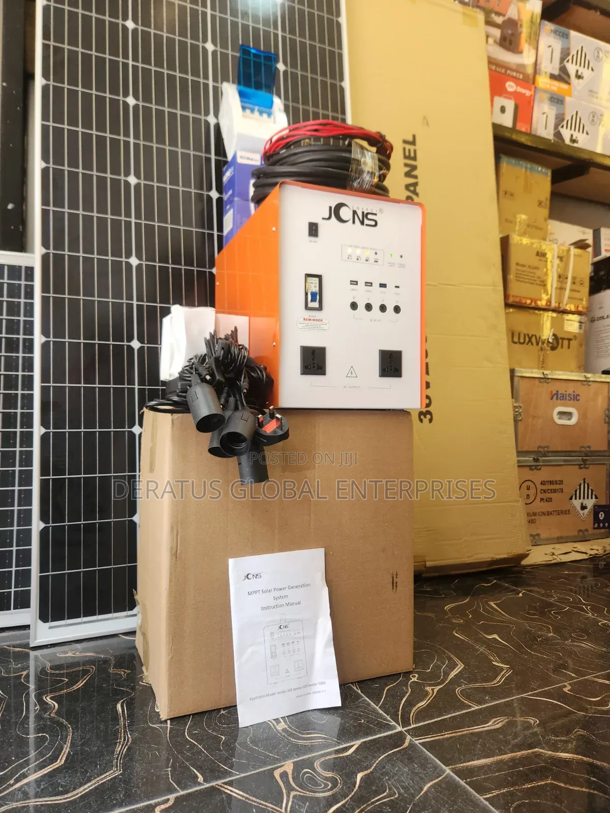 1000W Solar Generator + 200W Solar Panel + 4 DC Bulbs