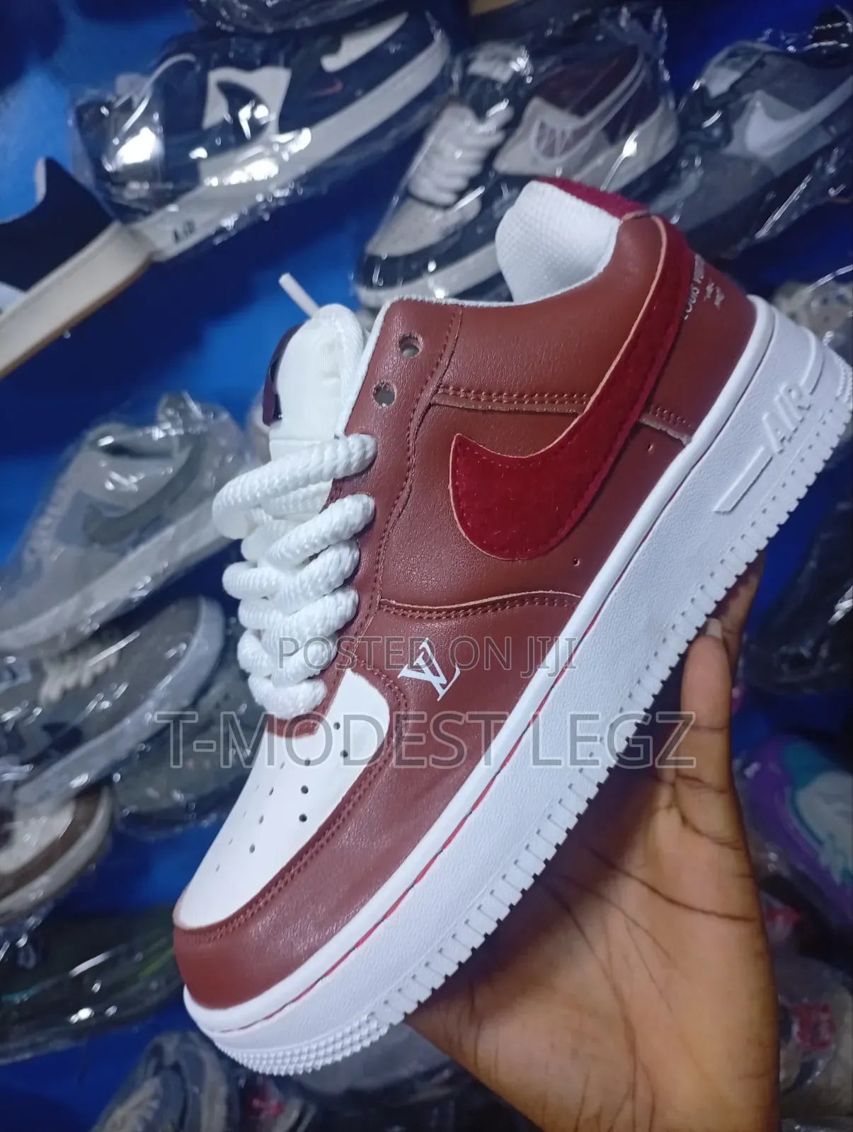 Nike + LV Tagged Sneaker With Chunky Laces and Branded Tongue Detail
