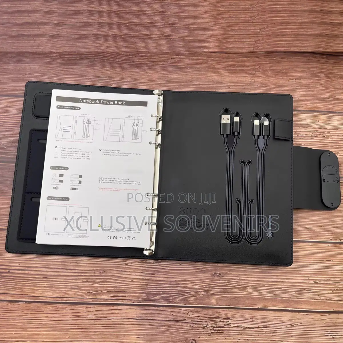 Business Wireless Charging Notebook With Power Bank and USB Drive
