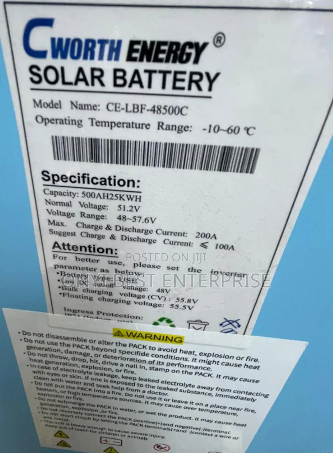 C Worth Lithium Battery 25kwh 51.2v/48v New Model