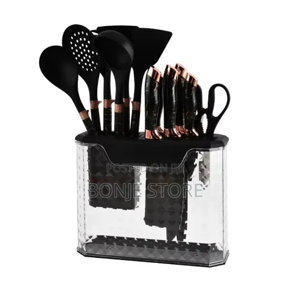 16-Piece Heat-Resistant Silicone Kitchen Utensil Knife Set