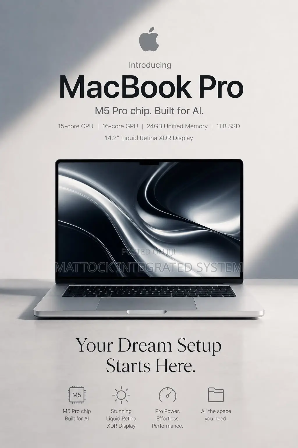 New Laptop Apple MacBook Pro 2026 M5 Pro 24GB Apple M5 SSD 1T