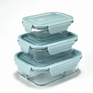 Glass Food Storage Set 3 – Airtight Borosilicate Meal Bowls With Lid