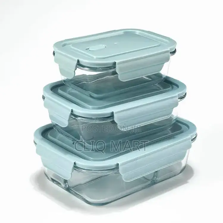 Glass Food Storage Set 3 – Airtight Borosilicate Meal Bowls With Lid