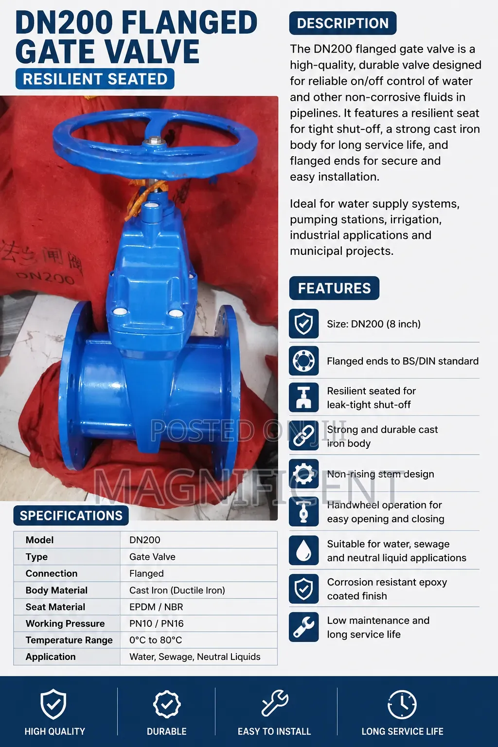 Gate Valve Rubber Tunge 2"21/"3"4"5"6""18"