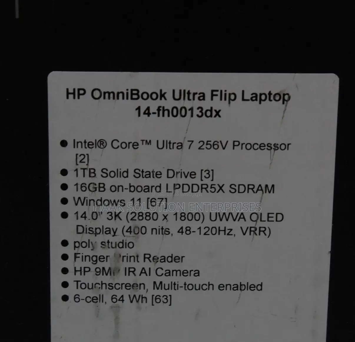 New Laptop HP OmniBook Ultra Flip 14" 16GB Intel Core Ultra 7 SSD 1T