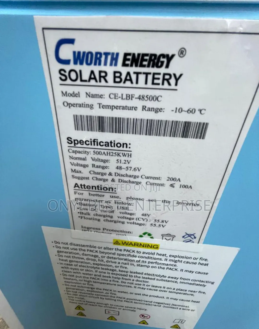 C Worth Energy Lithium Ion Battery 25kwh Brand New One Available