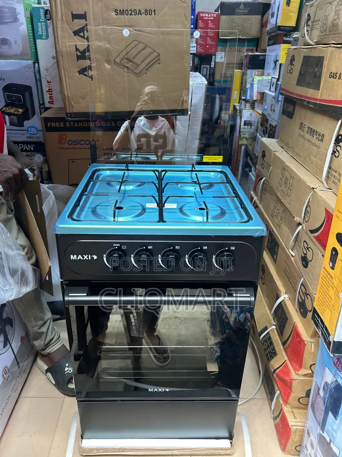 Maxi 50x50 Gas Cooker – 4 Burner Standing Gas Cooker With Oven Grill
