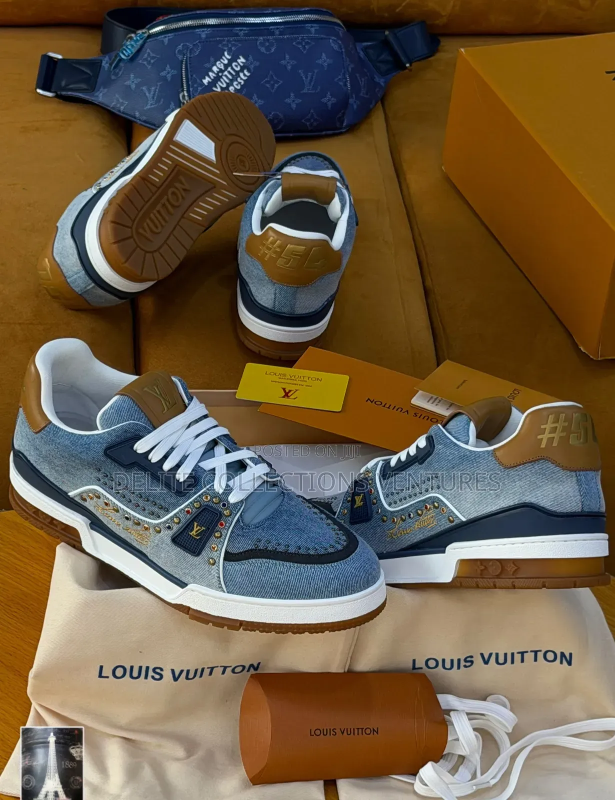 Jeans Design Louis Vuitton Sneakers Available in Store