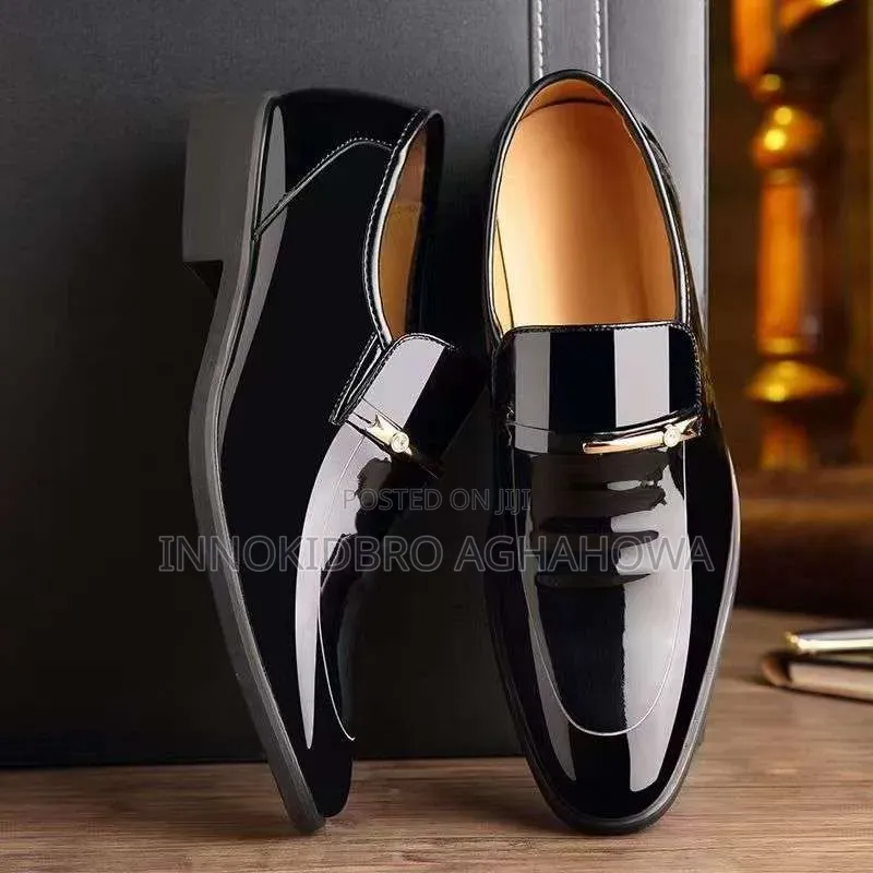 Men's Corporate Patent Leather Shoes (Wet Look)-Glossy Loafers