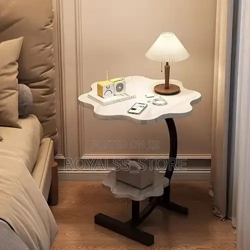 Two-Tier, Flower-Shaped Wooden Side Table Coffee Table