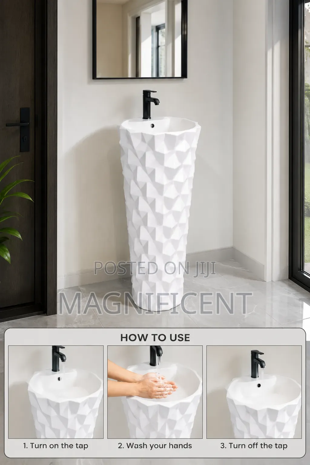 Elegant Geometric Tall Decorative Vase – Modern Luxury Design