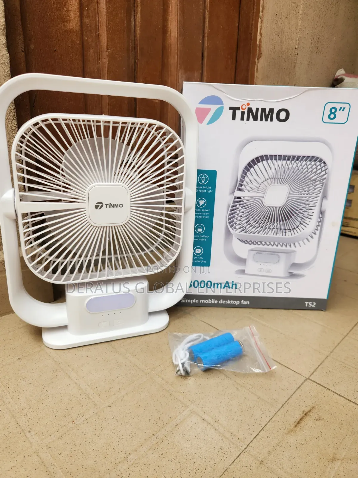 Rechargeable Desktop Fan 8" _ 3 Speed, Powerful Portable