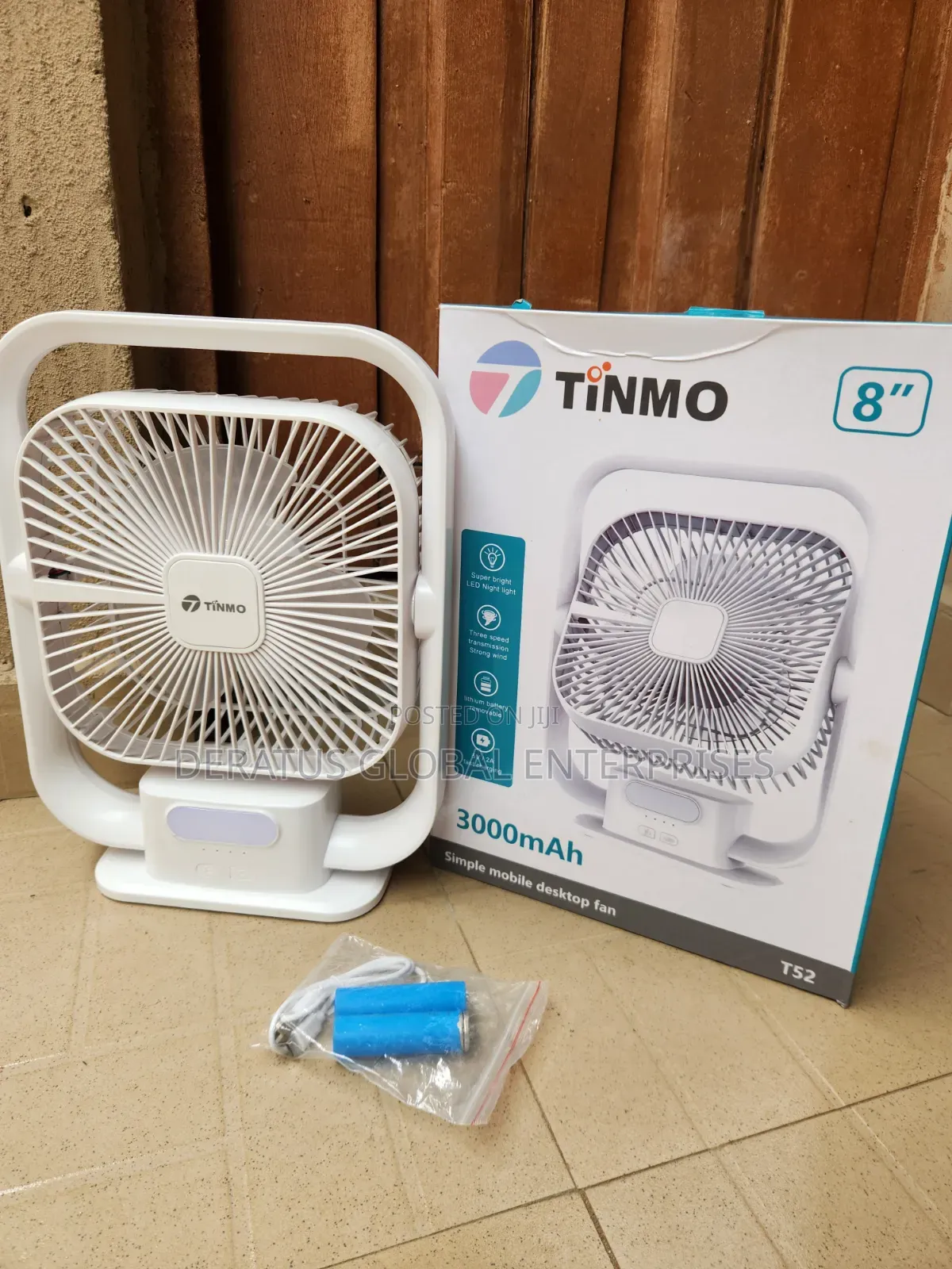 Portable Rechargeable Standing Fan _ 8 Inch Tinmo