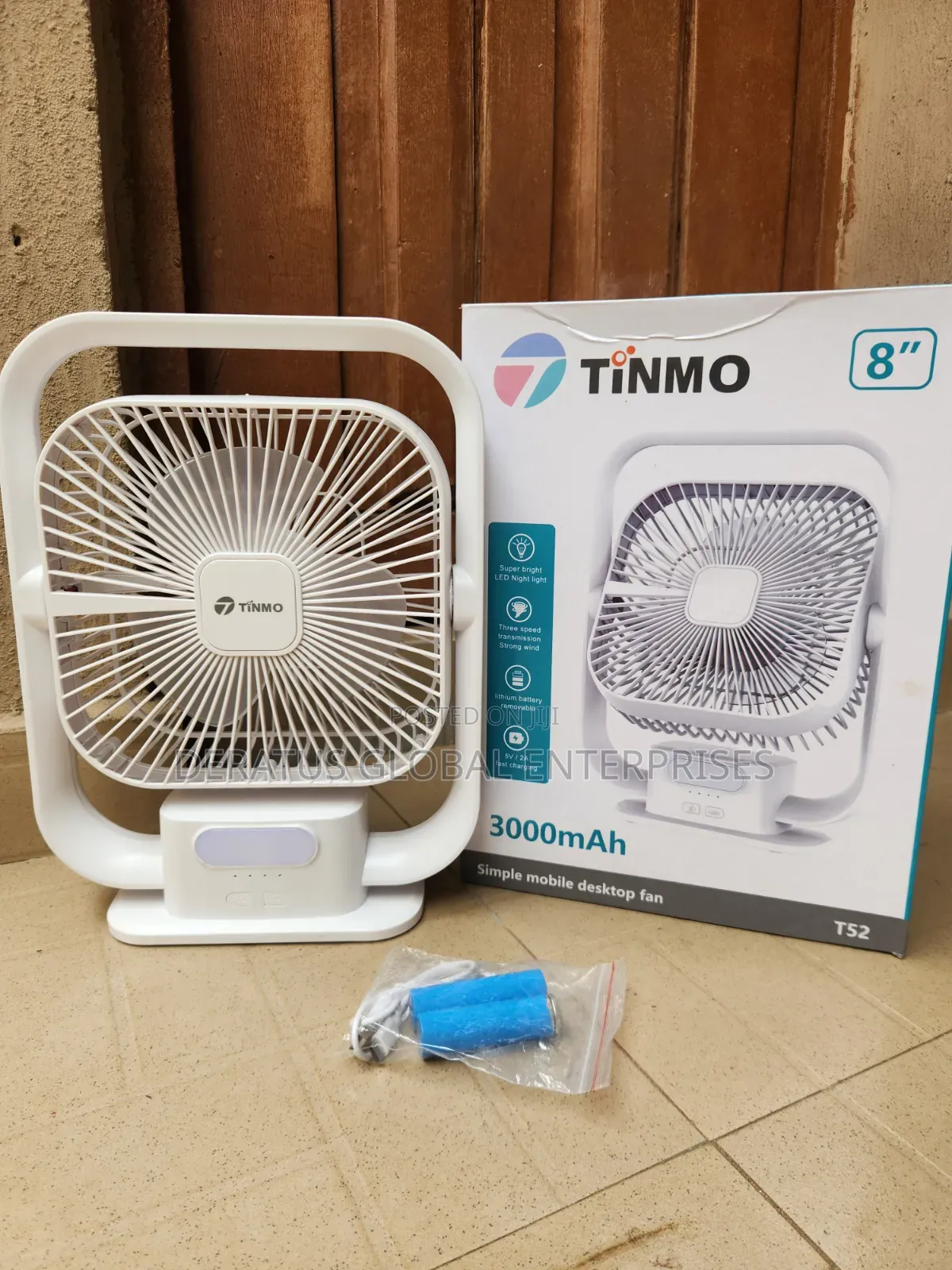 8" USB Rechargeable Fan With 3000mAh Battery _ TINMO