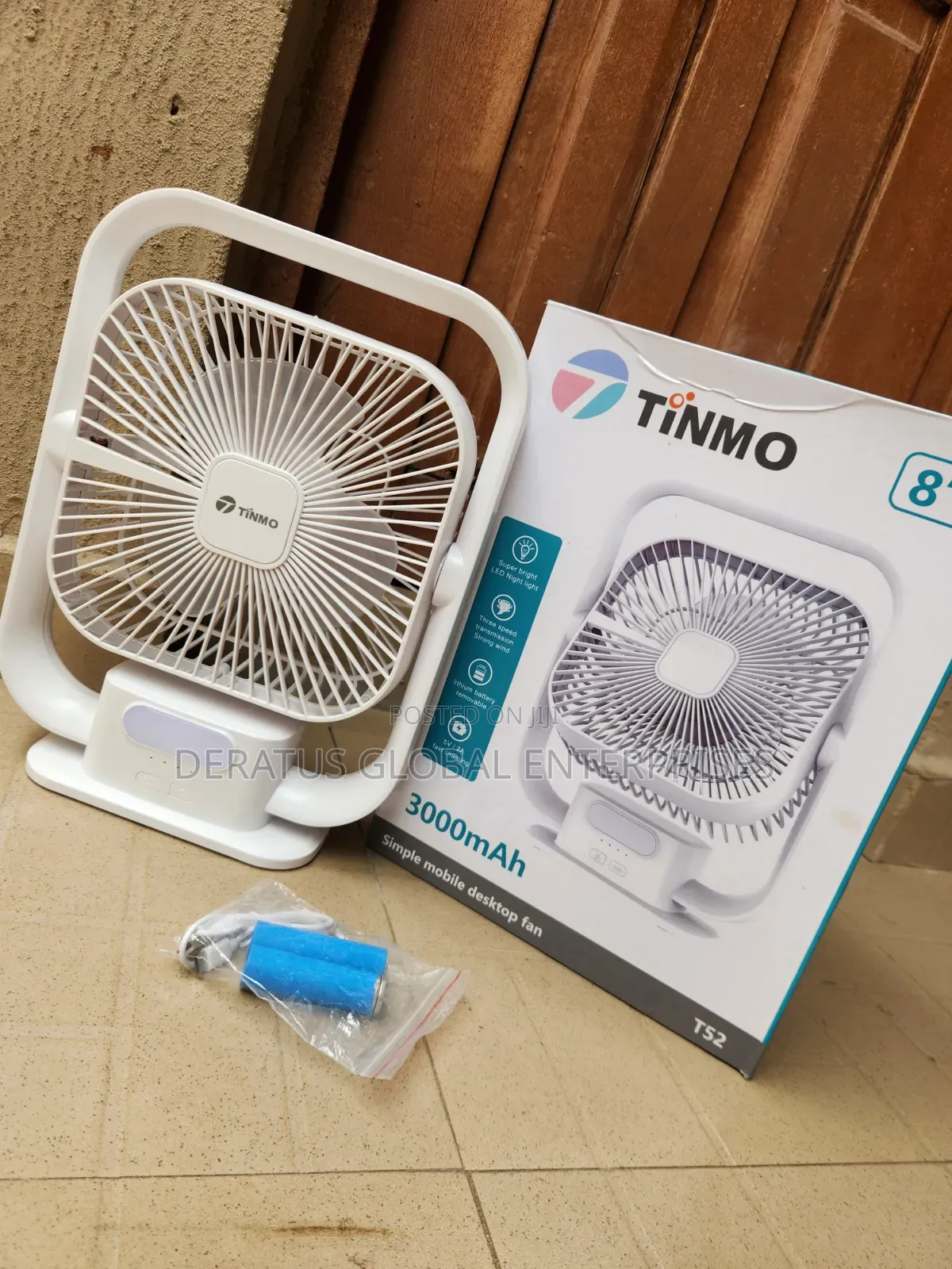 8" USB Rechargeable Fan With 3000mAh Battery _ TINMO