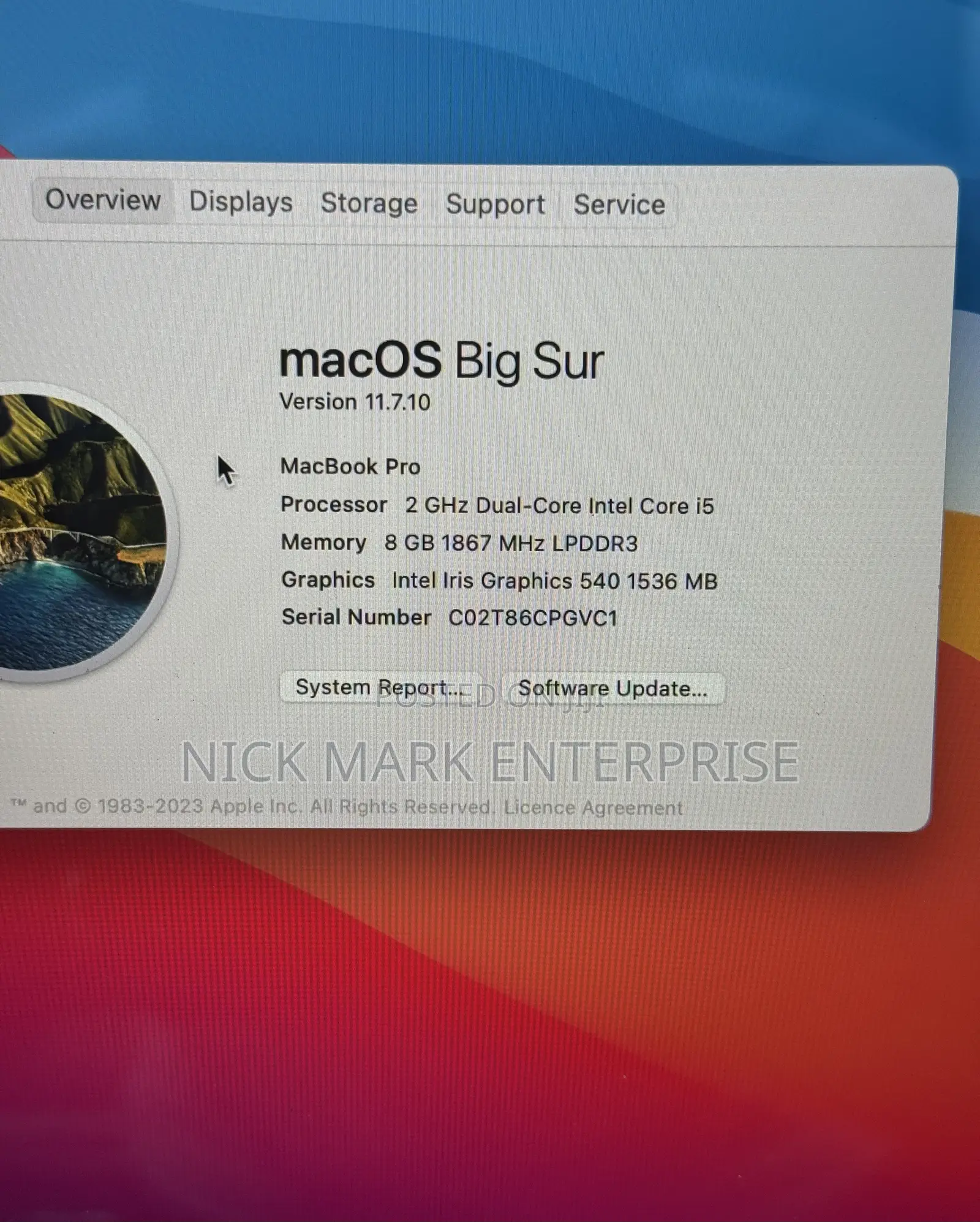 Laptop Apple MacBook 2016 8GB Intel Core i5 SSD 256GB