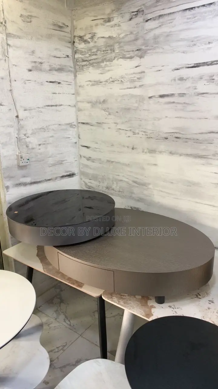 Modern Oval Minimalist Two-Tier Round Coffee Table