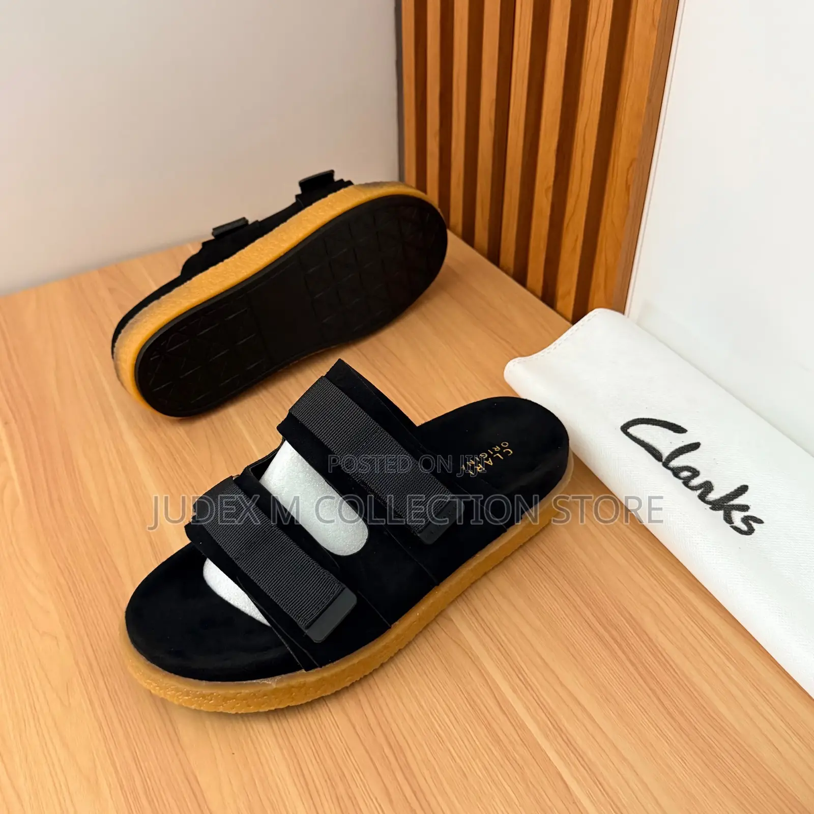 Clarks Double Slide Strap Slippers and Pam