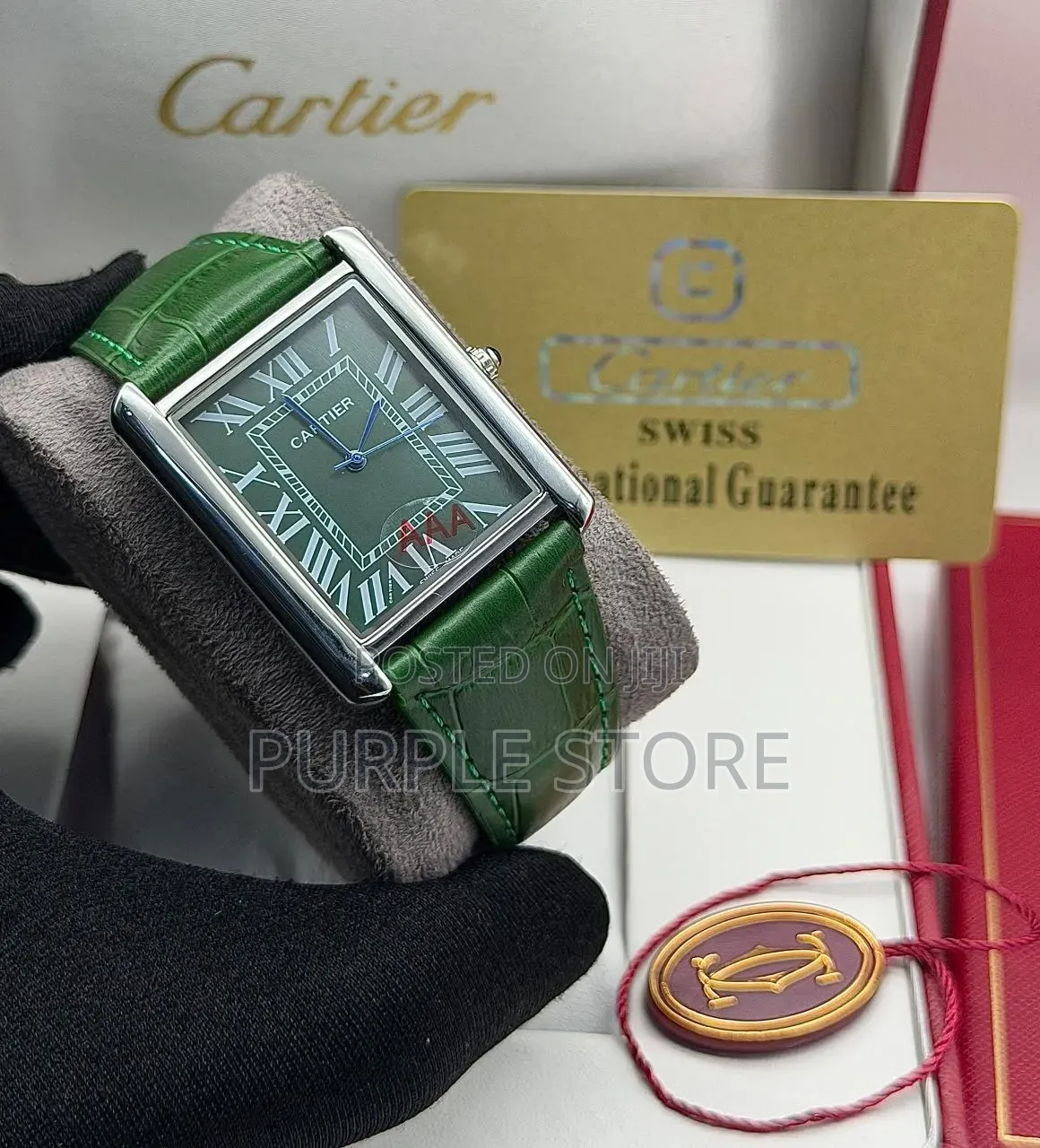 Elegant Cartier Inspired Leather Wristwatch